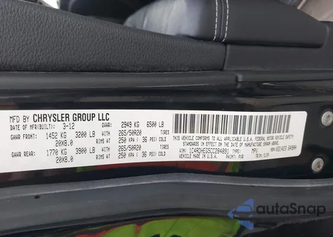 2012 Dodge Durango Citadel from USA, damaged, VIN 1C4RDHEG5CC284891